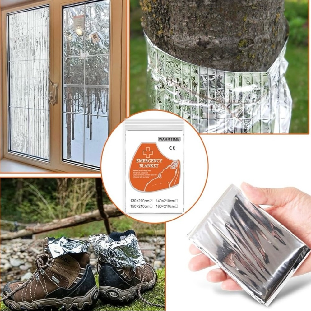 4x Emergency Mylar Thermal Blanket for Survival First Aid Kits Outdoors Travel - Picture 7 of 10